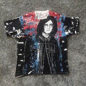 Vtg Rag 72 John Lennon Shirt Mens Large People For Peace‎ Graphic Band Tee 90s